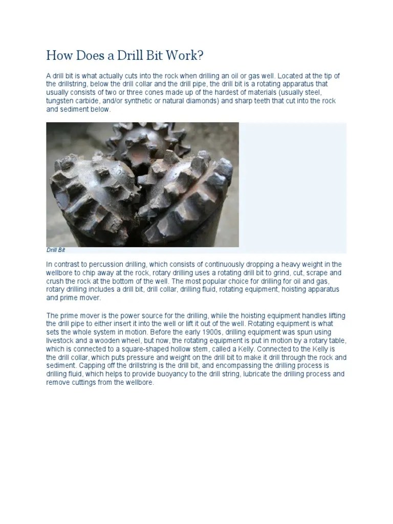 How Does a Drill Bit Work Drill Drilling