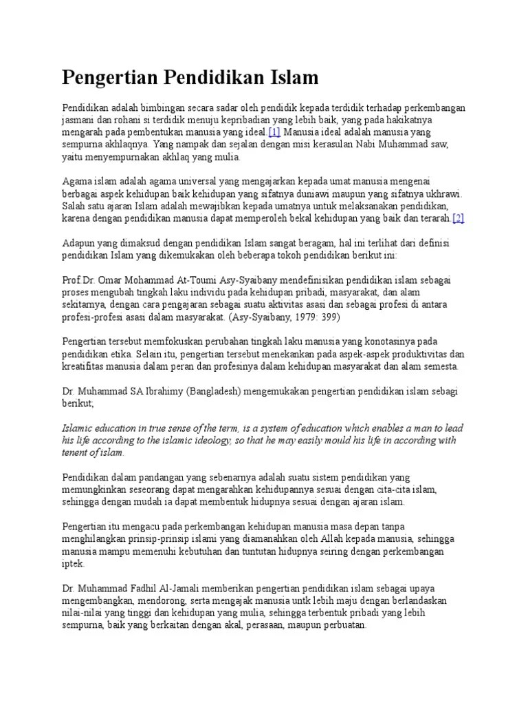 Pengertian Pendidikan Islam | PDF