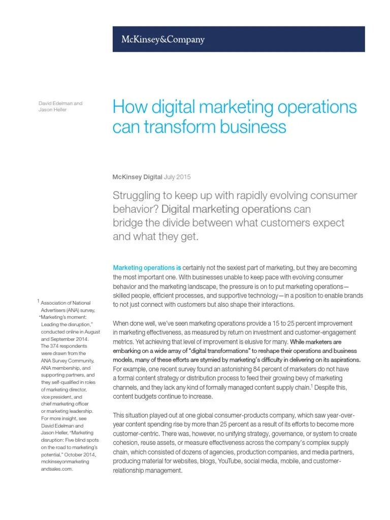 How Digital Marketing Operations Can Transform Business Digital
