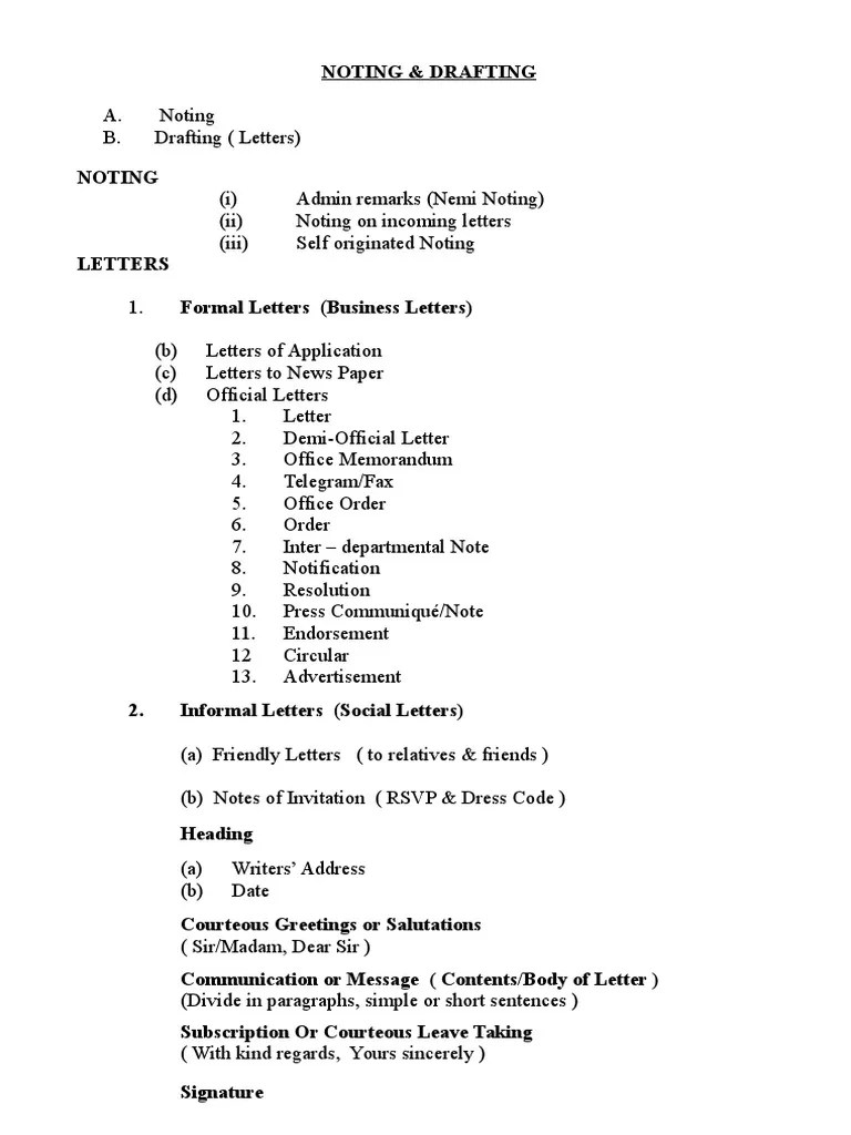 Noting & Drafting Classified Information Communication