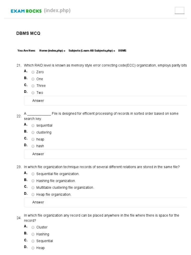 Free Multiple Choice Question of Computer Science, Banking Examrocks2