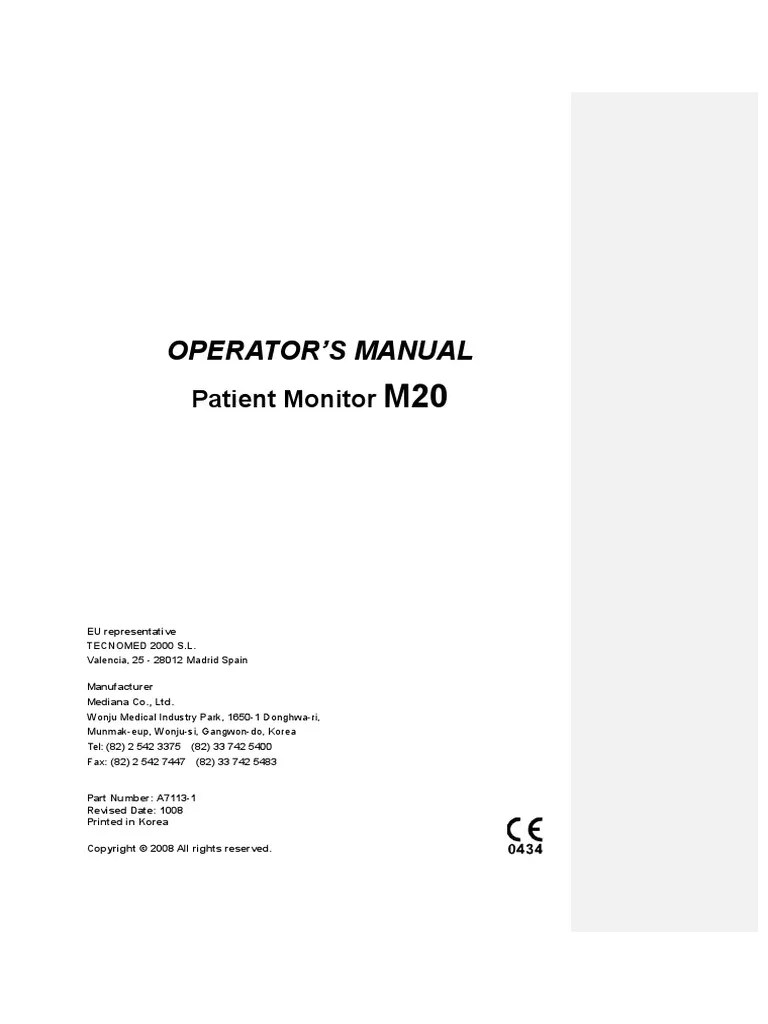 M20 Manual Mains Electricity Monitoring (Medicine)
