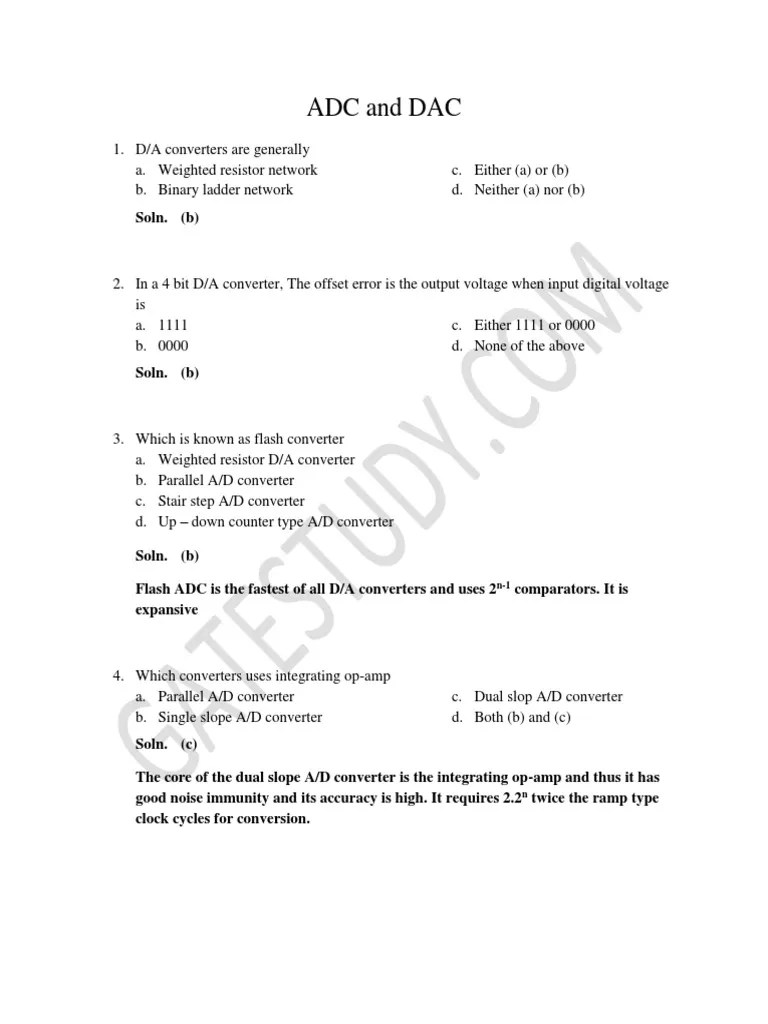 ADC and DAC PDF Analog To Digital Converter Digital To Analog