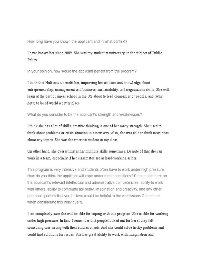 How Long Have You Known The Applicant and in What Context PDF