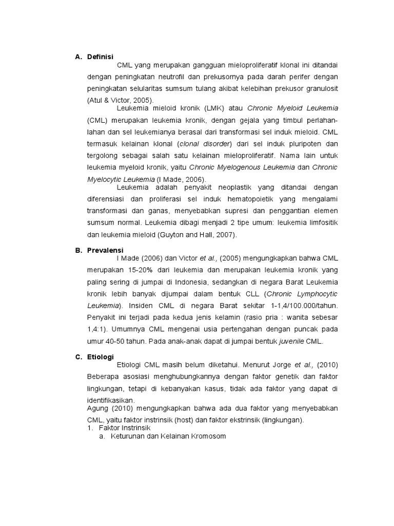 Laporan Pendahuluan Chronic Myeloid Leukemia (CML)