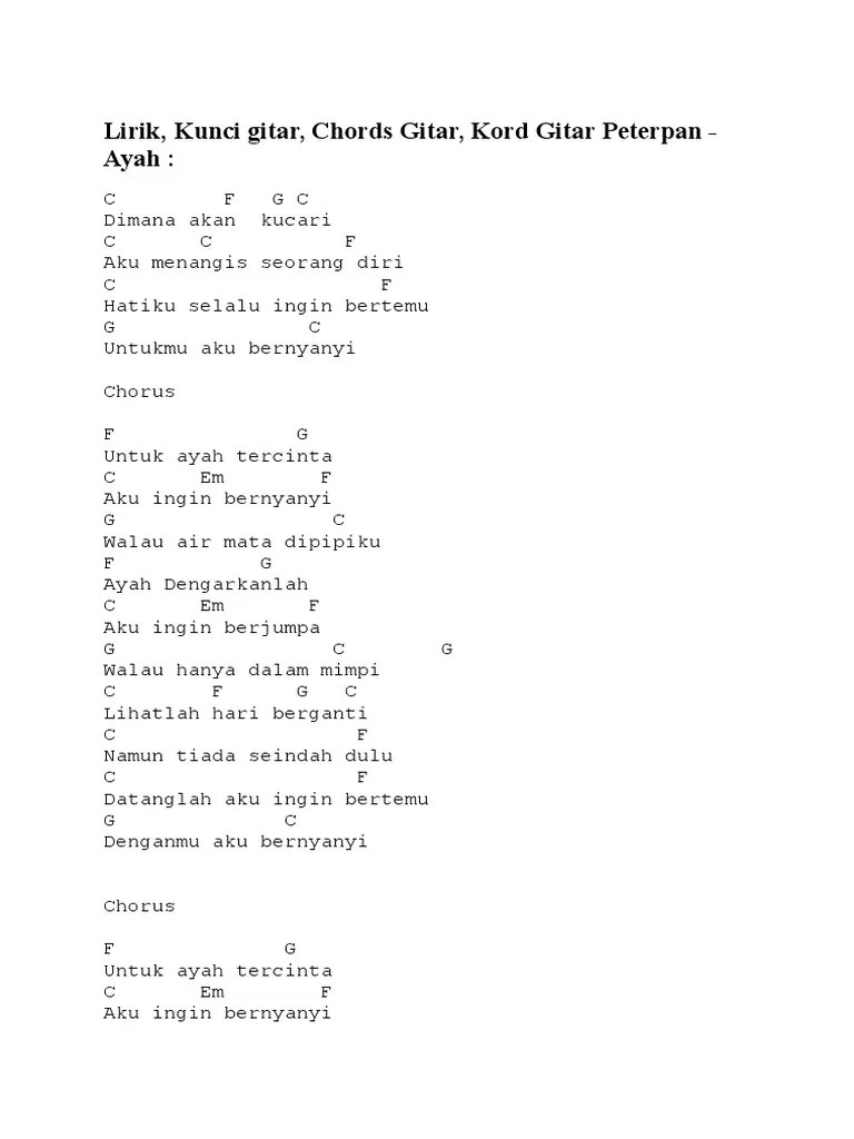 Kunci Gitar Lagu Ayah Peterpan Kunci Ujian