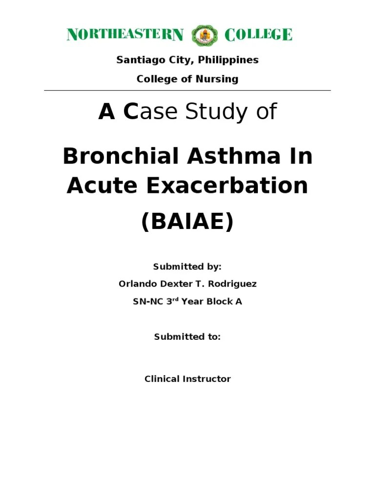 Case Study of bronchial asthma in acute exacerbation Asthma