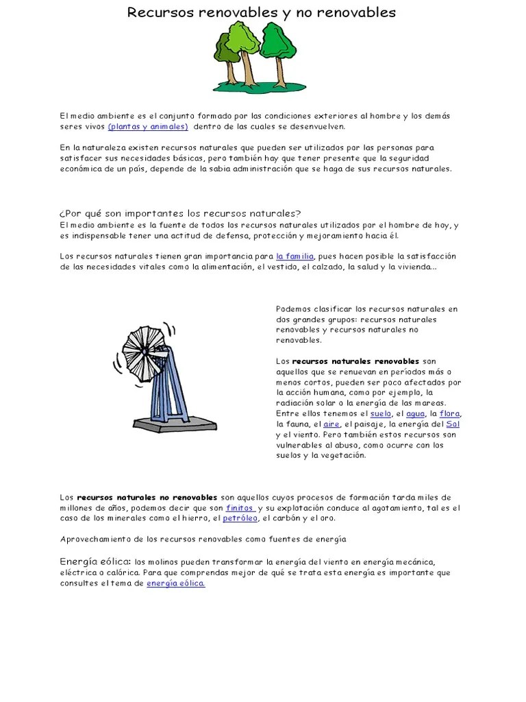Recursos Renovables y No Renovables Industrias TecnologÃ­a