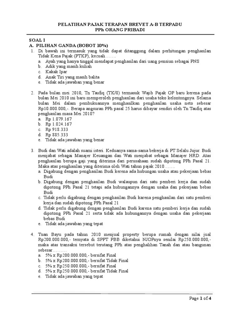 Soal Ujian PPH OP | PDF