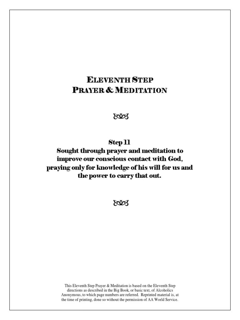 11 Th Step Worksheet | The Big Book (Alcoholics Anonymous) | Prayer