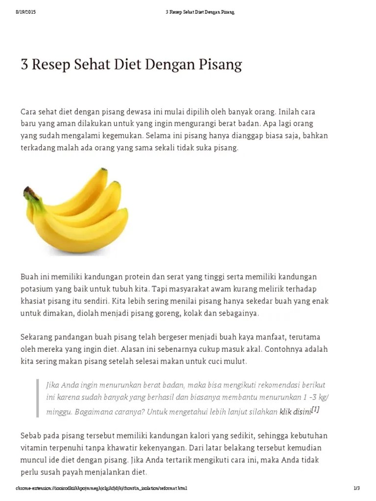 3 Resep Sehat Diet Dengan Pisang | PDF