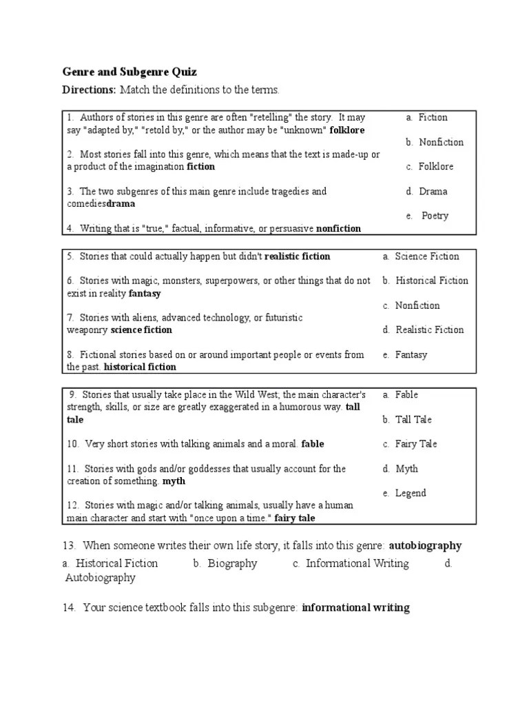 Answer KEY | PDF | Fantasy | Science Fiction