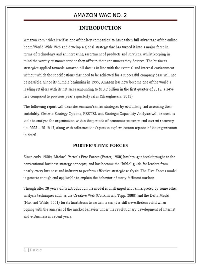 Amazon Case Analysis PDF E Commerce Retail