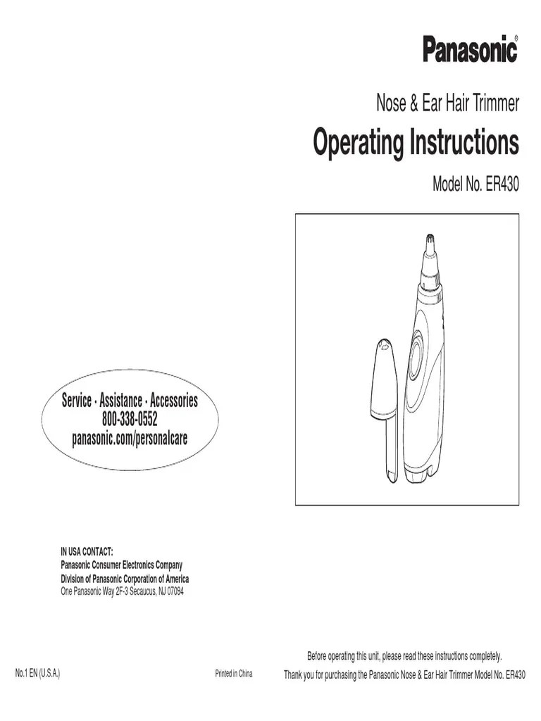 Panasonic ER430K Instruction Manual | PDF | Manufactured Goods | Nature