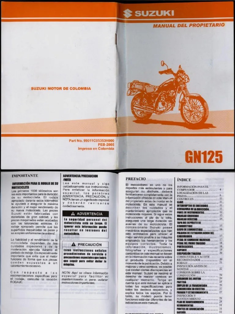 Manual Suzuki gn125 | PDF