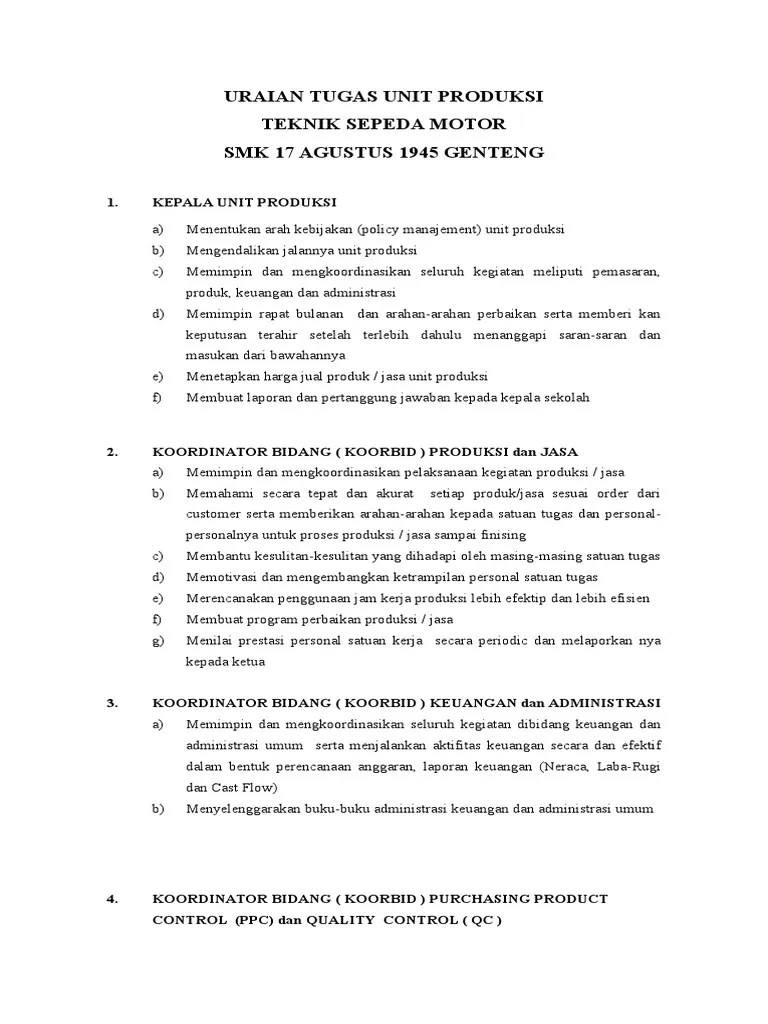 5-Uraian Tugas Koordinator | PDF