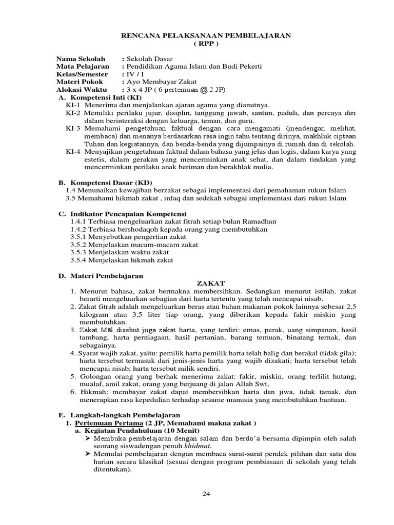 RPP K 13 PAI SD Kelas 6 BAB 4