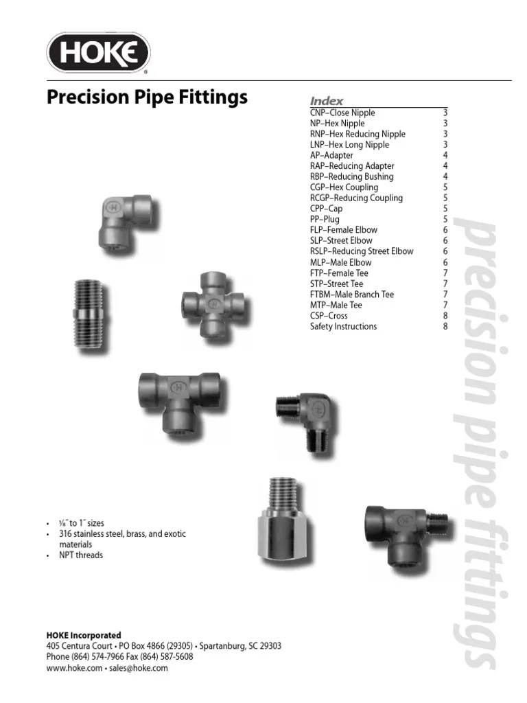 Hoke Pipe Fittings With Abbreviations PDF Pipe (Fluid Conveyance) Home Appliance