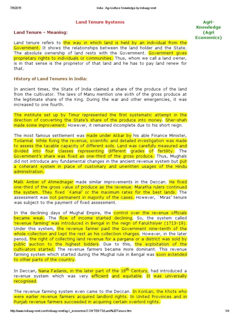 Land Tenure Systems Leasehold Estate Property Law