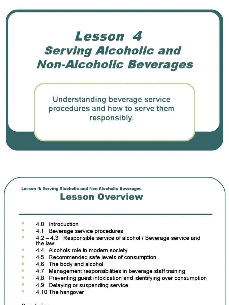 Lesson 4 Beverage Service Procedures (Revised)963c31a231123318ca2b71800b6aa922 Drink