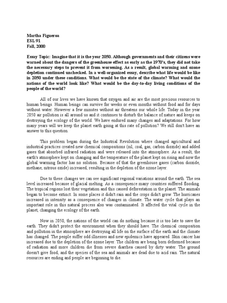 EnvironmentAL Essay Atmosphere Of Earth Global Warming
