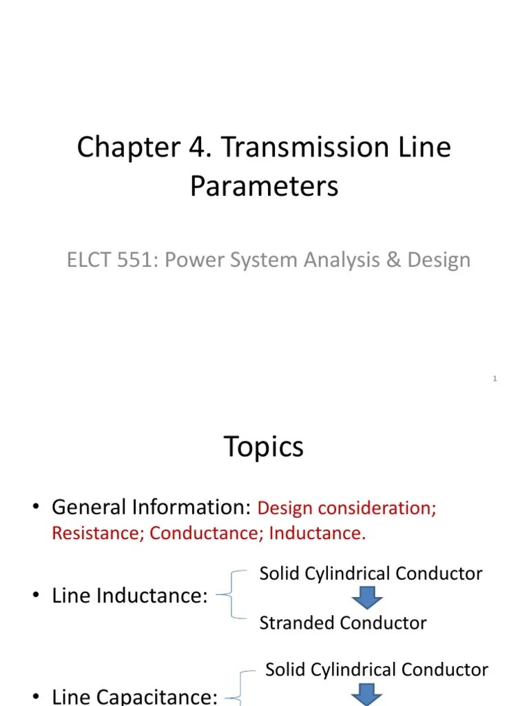 Transmission Line Parameters Power (Physics) Electrical Components