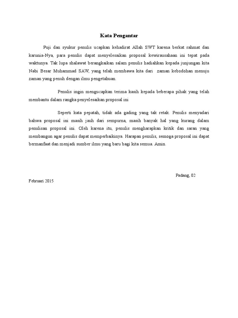 Kata Pengantar Proposal | Pdf