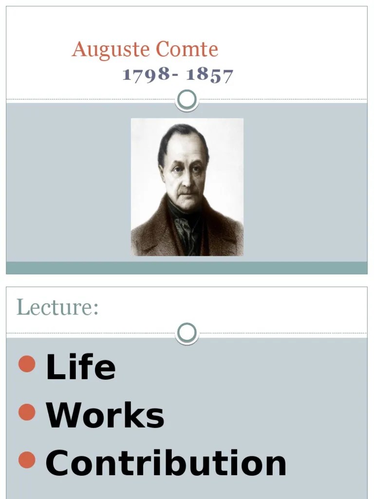 😀 Contribution of auguste comte. Auguste Comte &gt; By