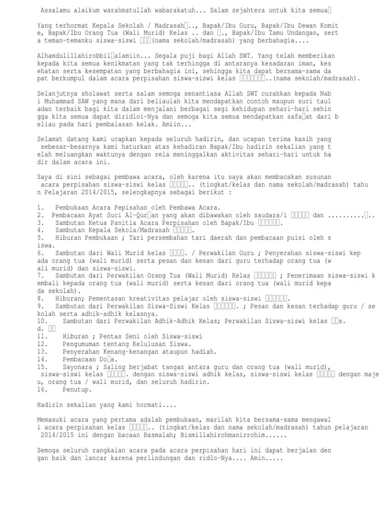 Pidato Perpisahan Anak Paud – Penggambar