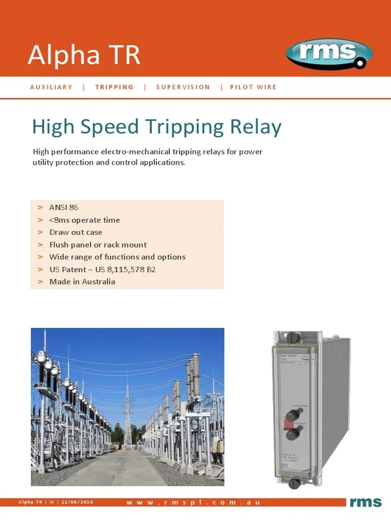 TR12 Tripping Relays Alpha PDF Relay Switch