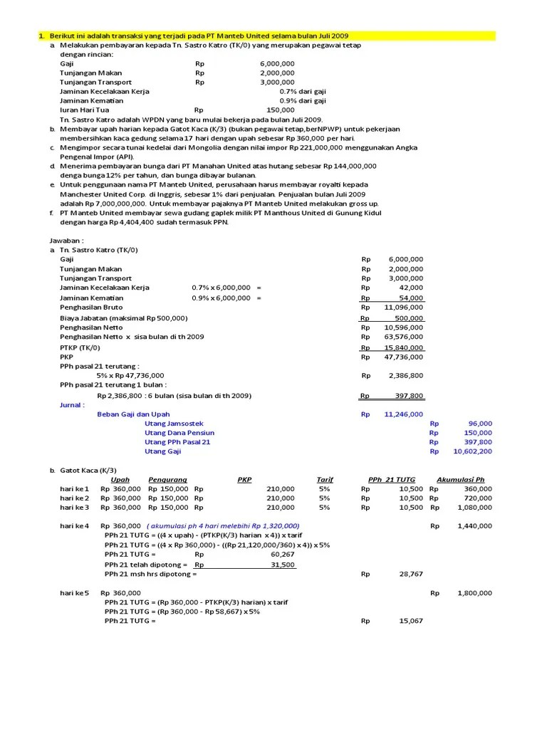 Contoh Soal Pajak Dan Pembahasannya | PDF