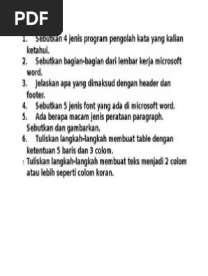 Sebutkan 4 Jenis Program Pengolah Kata Yang Kalian Ketahui | PDF
