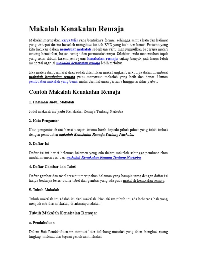 15 Judul Makalah Kenakalan Remaja