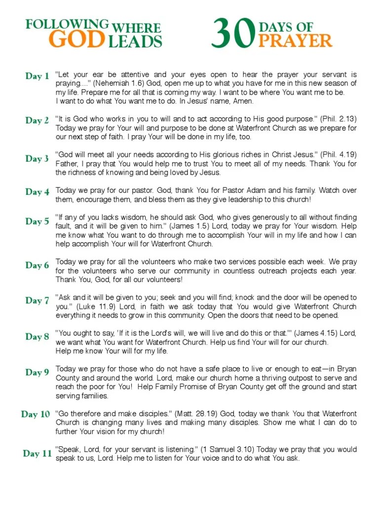 30 Day Prayer Guide Disciple (Christianity) Prayer