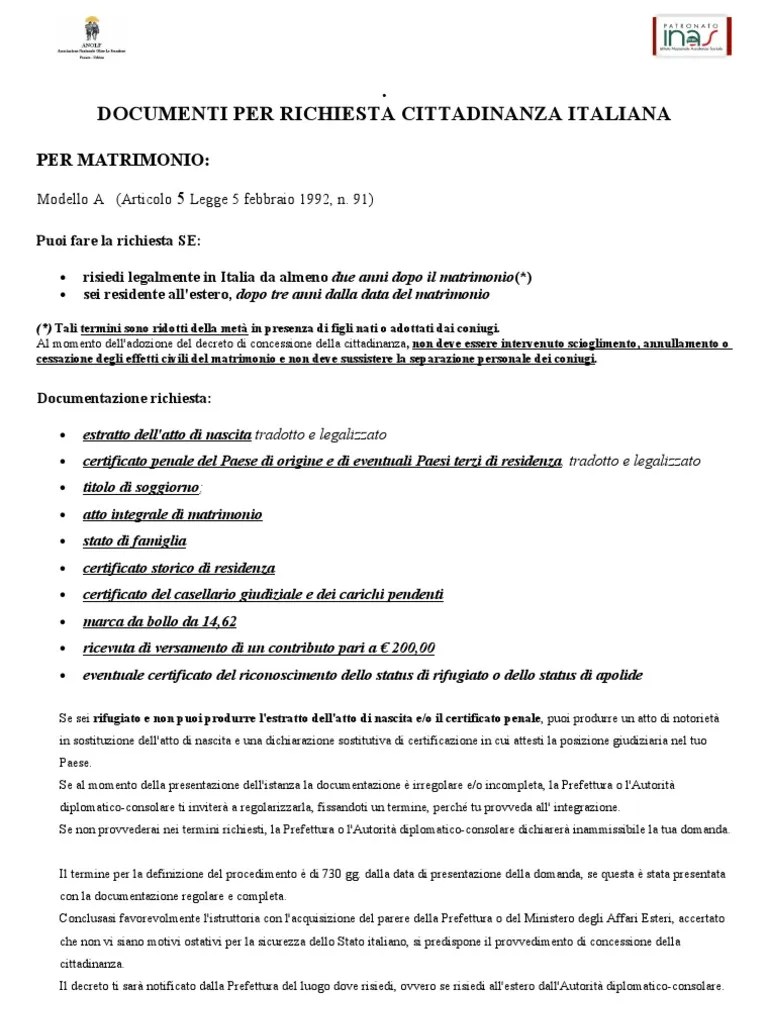 Nel presente regolamento la legge presente regolamento la legge 5 febbraio 1992, n. Richiesta Cittadinanza Per Matrimonio