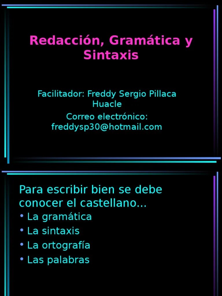 Redaccion Gramatica y Sintaxis