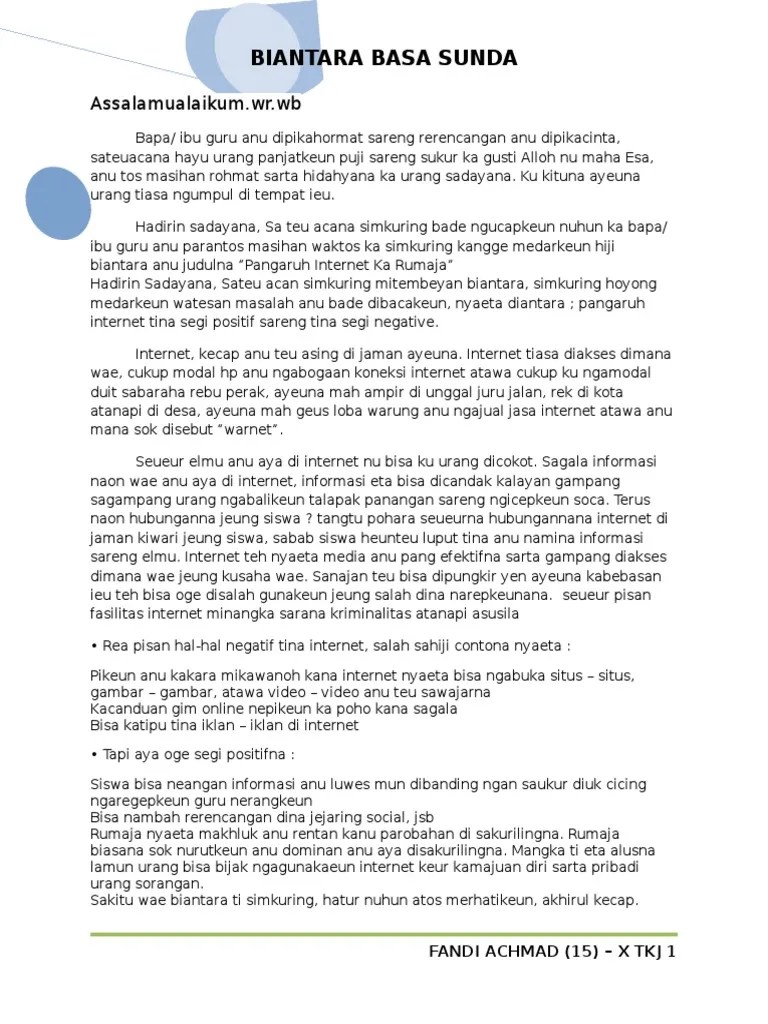 Biantara Bahasa Sunda | PDF