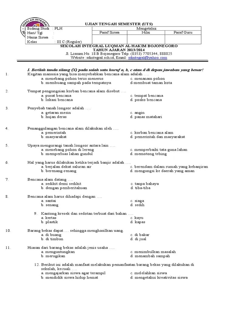 Free Download Soal Plh Smk Kelas X Dan Xi