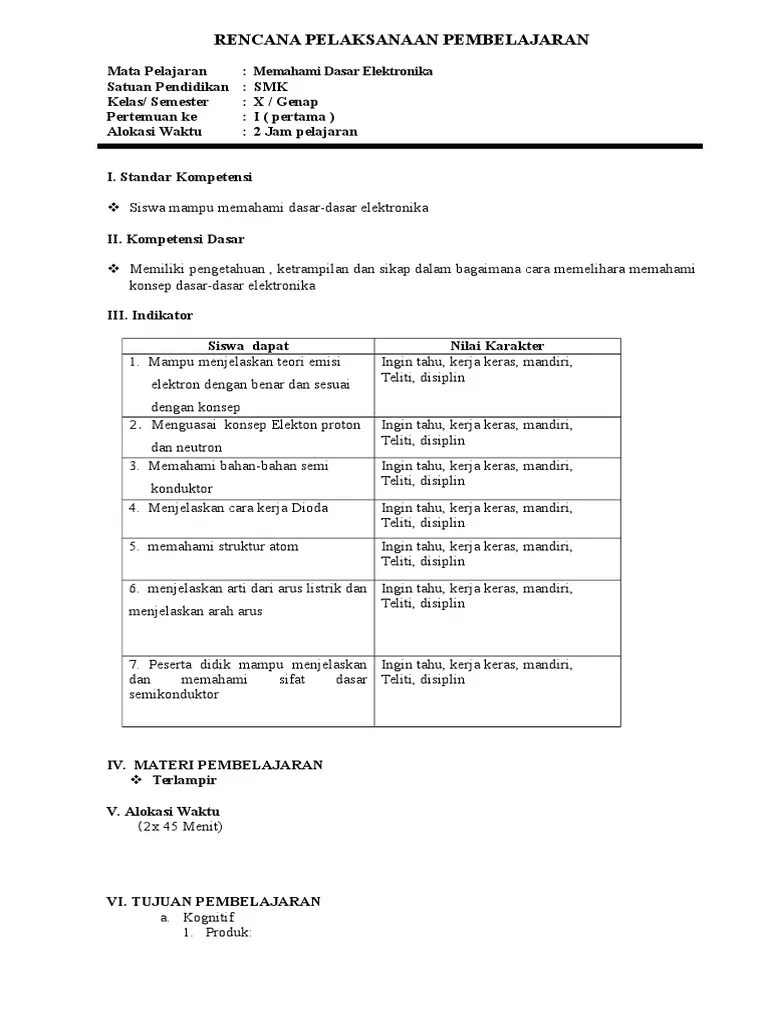 RPP Dasar Elektronika