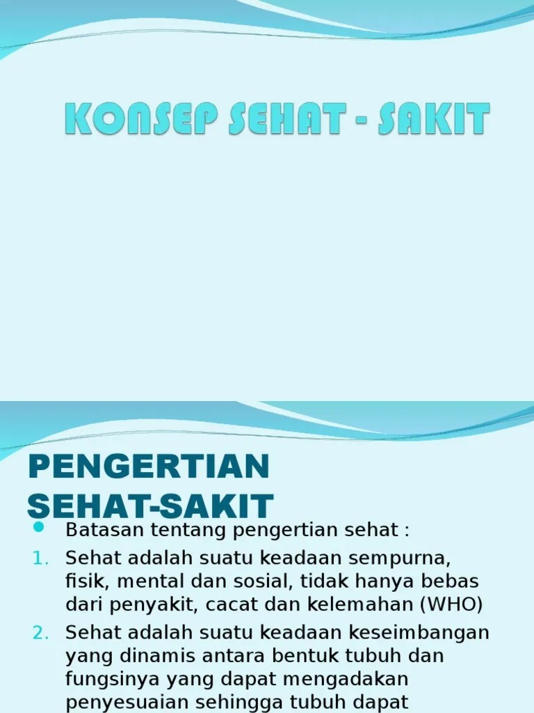 KONSEP SEHAT SAKIT