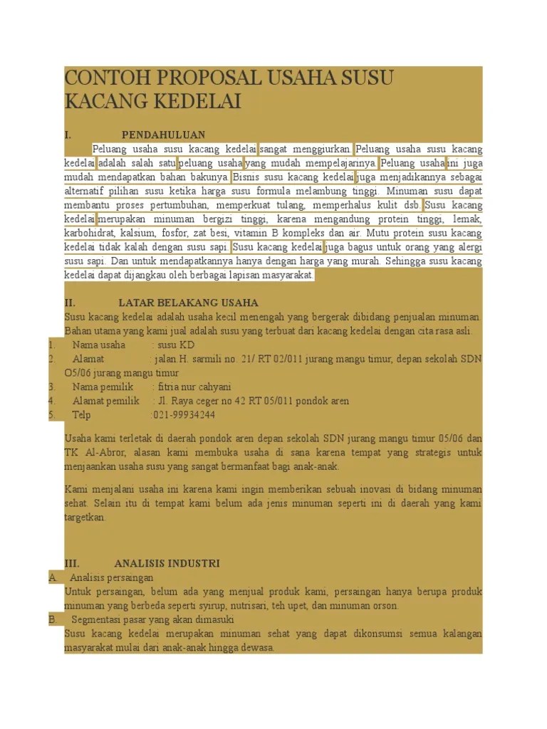 Contoh Proposal Usaha Minuman Susu Sapi Berbagi Contoh Proposal