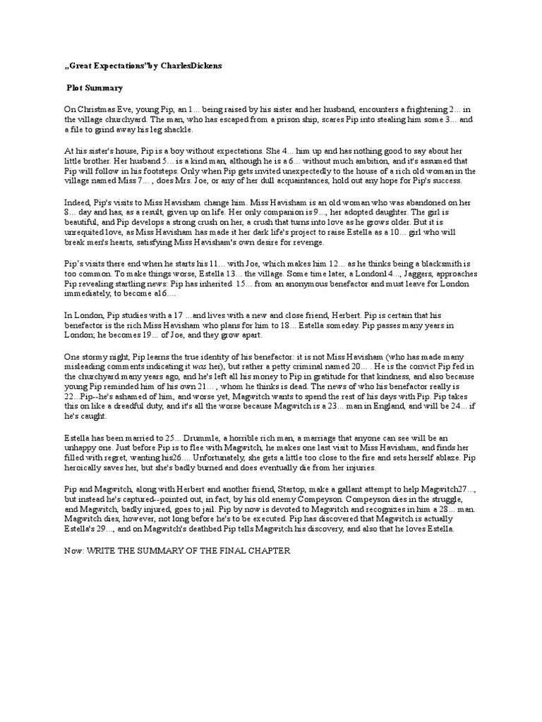 Great Expectations Plot Summary Estella (Great Expectations) Great