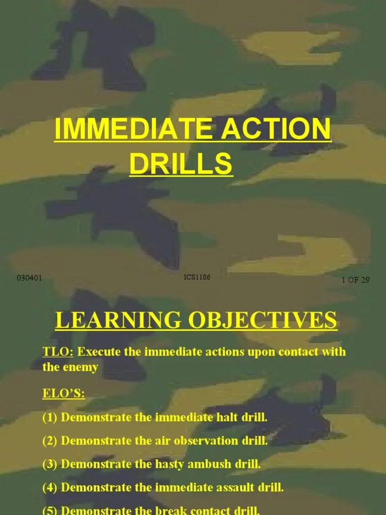 ICS1104 Immediate Action Drills PDF Ambush Military Of The United(04)
