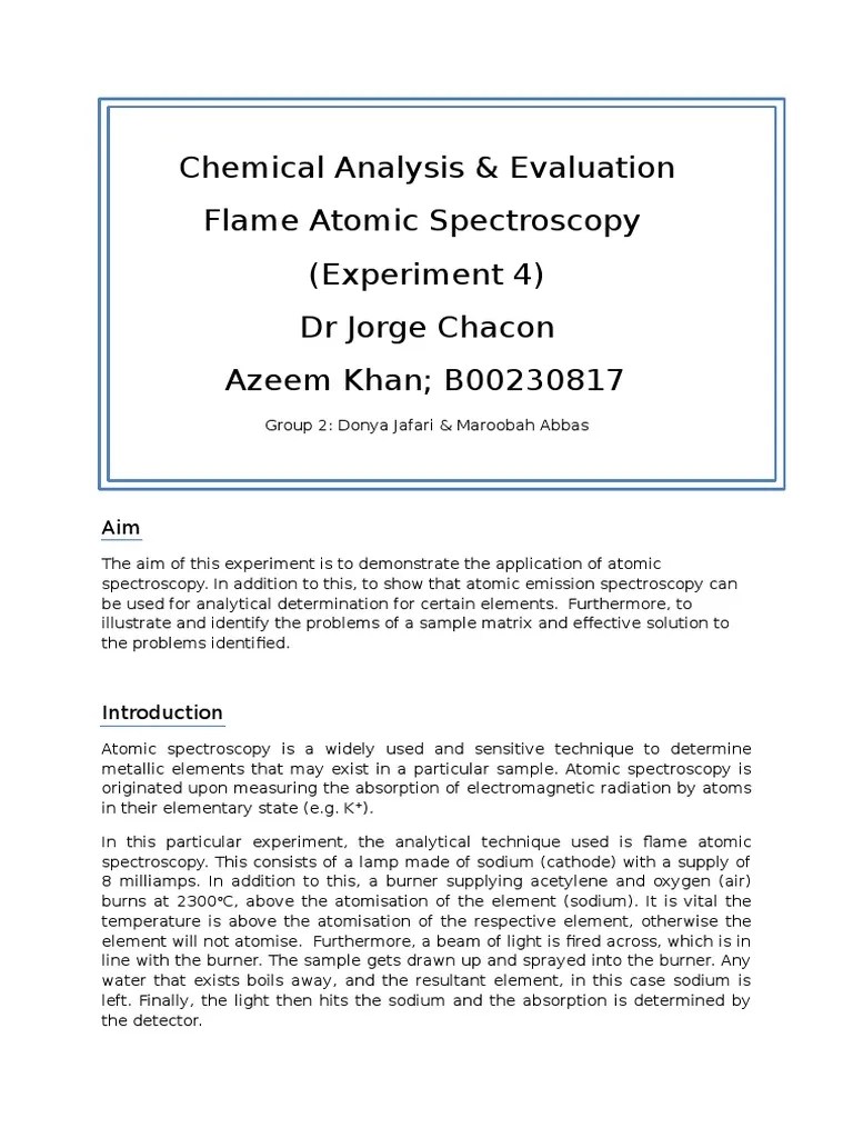 Lab Report PDF Spectroscopy Absorption Spectroscopy