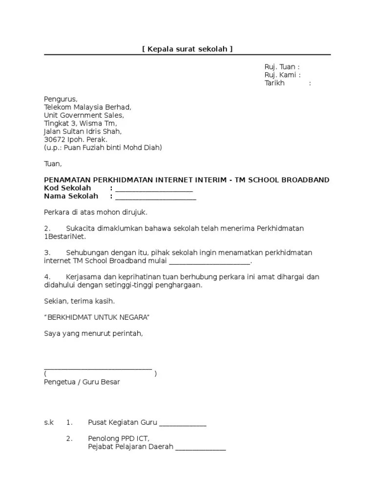 Jul 23, 2014 · penamatan jawatan hakim mahkamah tinggi 1. Contoh Surat Penamatan Perkhidmatan Telefon