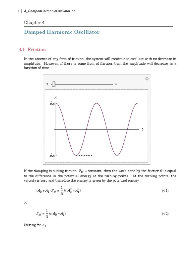 Damped Harmonic Oscillator Mechanics Classical Mechanics