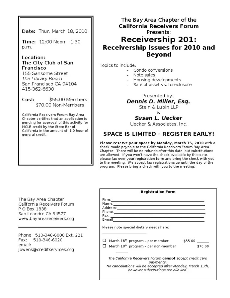 Receivership 201 Receivership Personal Finance Free 30day Trial Scribd