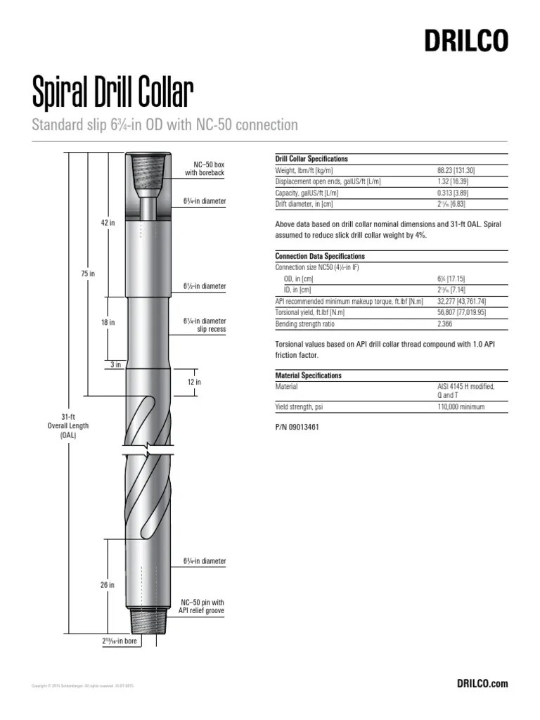 Drilco Spiral Drill Collar Ps Mechanical Engineering Nature