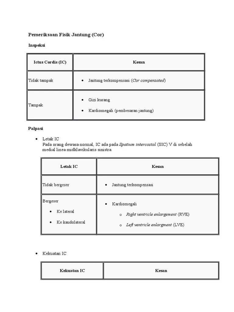 Pemeriksaan Fisik Jantung | PDF