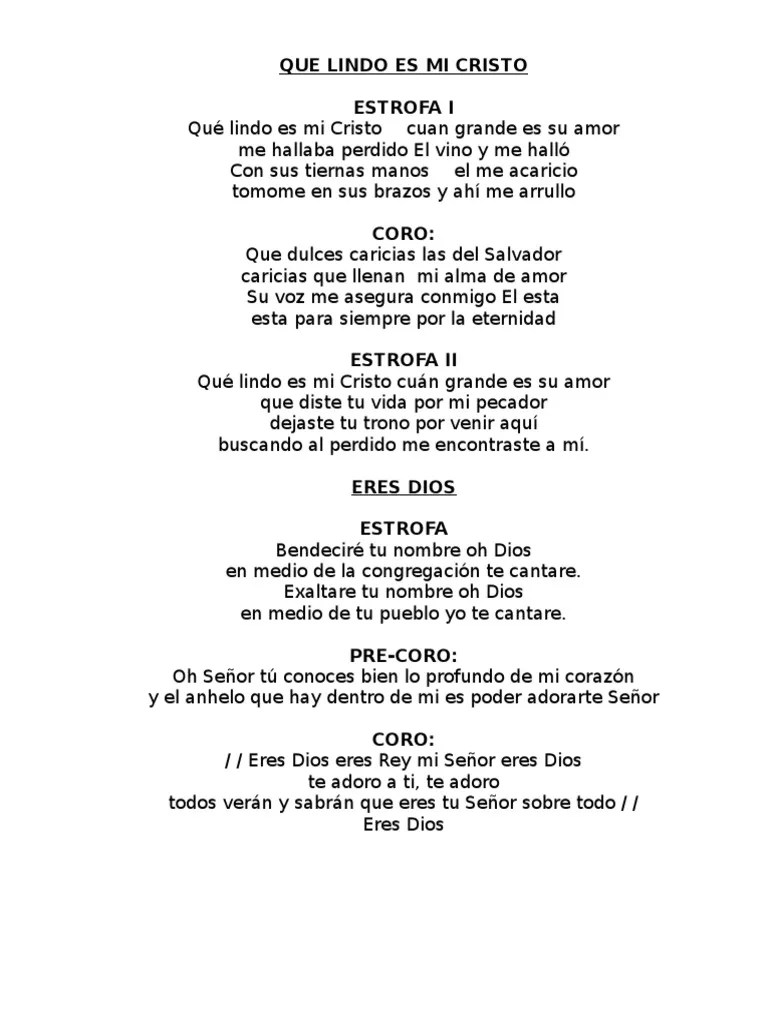 Que Lindo Es Mi Cristo (Letra) Cristo (título) Creencia religiosa y